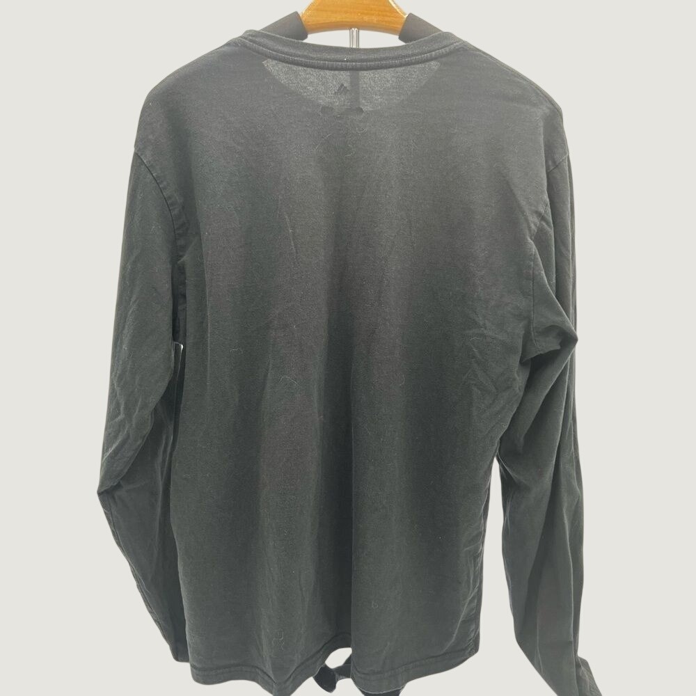 Adidas Women Black Long Sleeve Graphic Tee Shirt Big Logo Size Large Fits Medium - Picture 3 of 5